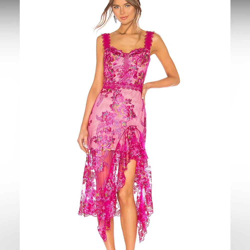 Eva Midi Dress in Fuchsia